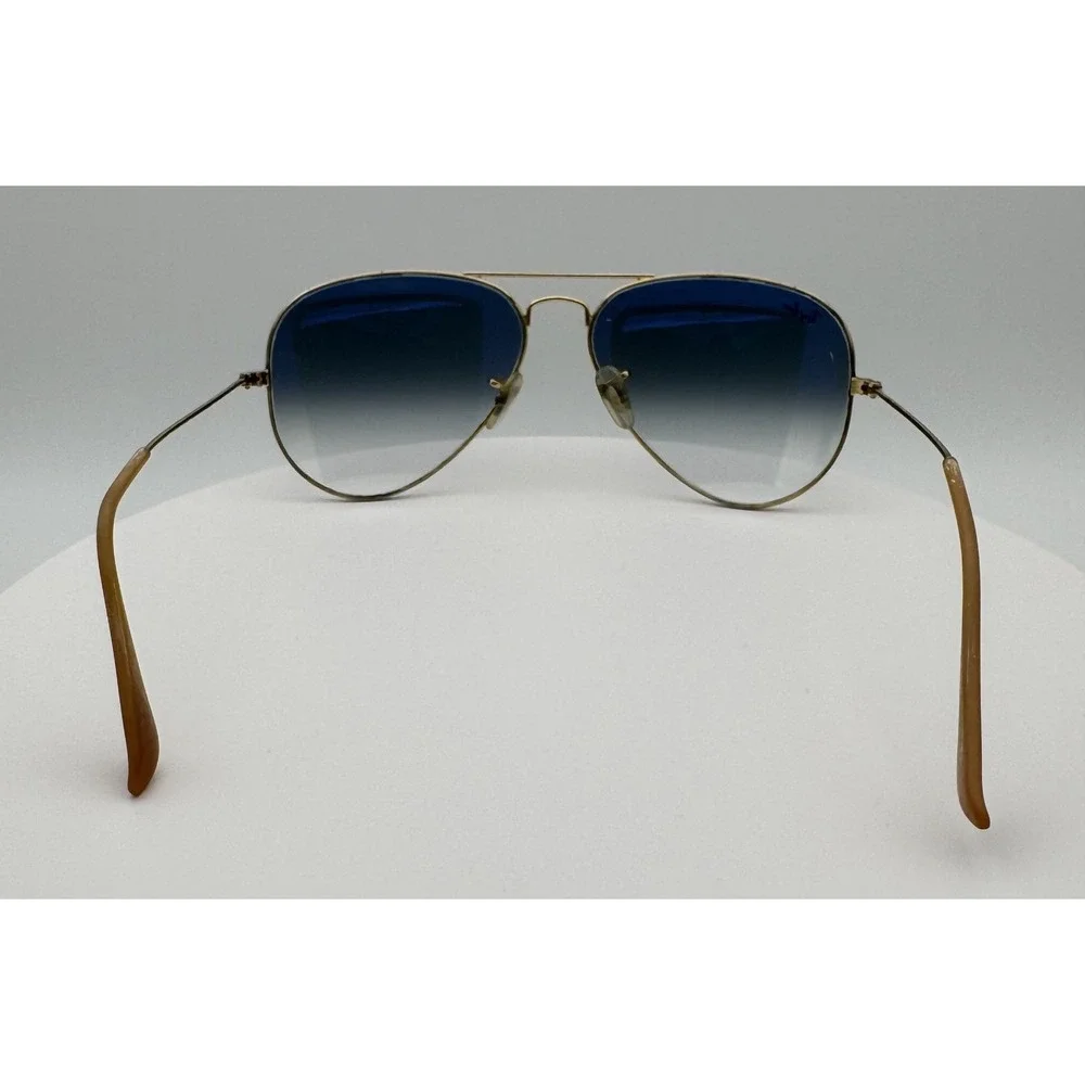 Ray Ban Aviator RB3025 Gold Frame Blue Lenses 58[]14 With Case *Flaws*